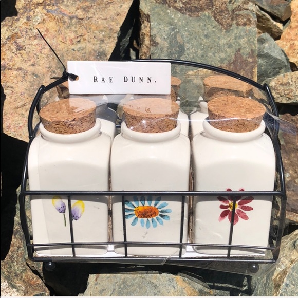 Rae Dunn🌻WaterColor Set of 6 Spice Jars🌻 - Picture 2 of 8